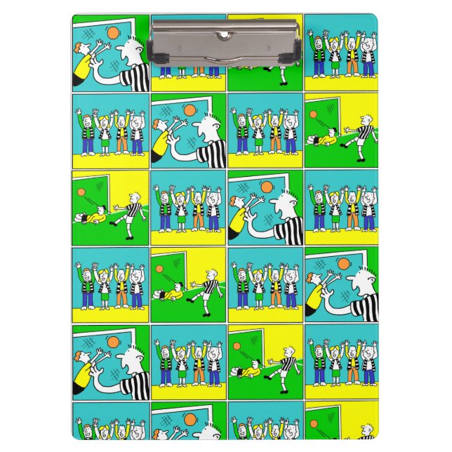 Football Theme with Players and Fans Clipboard (Front)
