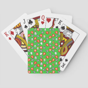 Football Theme with Red Shirts Playing Cards