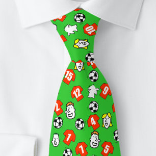 Football Theme with Red Shirts Tie