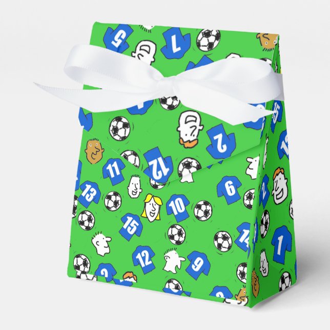 Football Theme with Shirts in Blue Favour Box (Front Side)