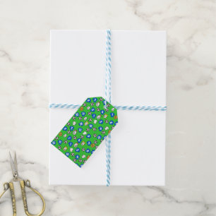 Football Theme with Shirts in Blue Gift Tags