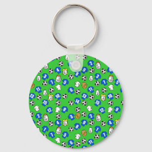 Football Theme with Shirts in Blue Key Ring