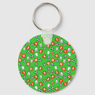 Football Theme with Shirts in Red Key Ring