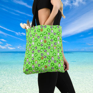 Football themed bag with shirts in green