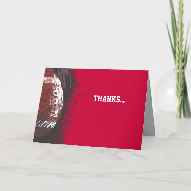 Football Themed Bar Bat Mitzvah Thank You Card (Front)