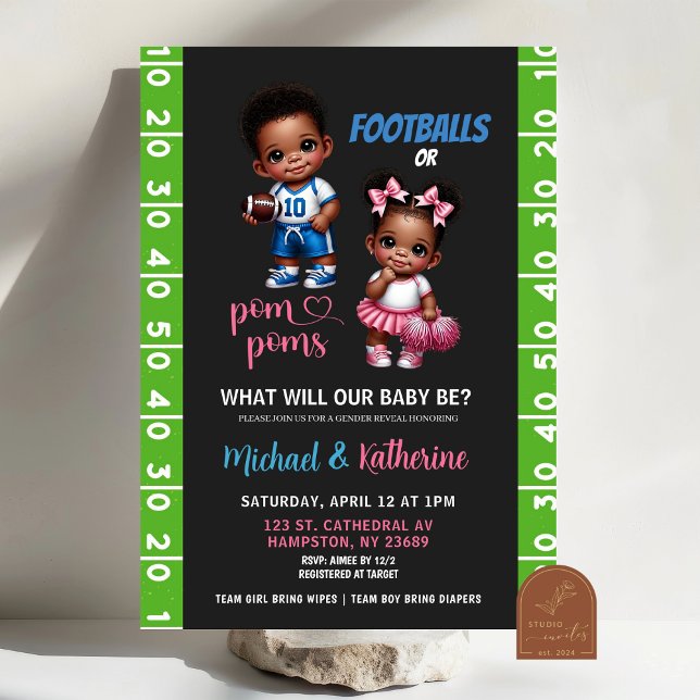 Football Themed Gender Reveal Invitation (Creator Uploaded)