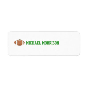 Football themed ID label Return Address Label