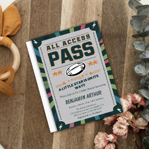 Football Ticket All Access Baby Shower Invitation
