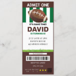 Football Ticket Birthday Boy Sports Creative Invitation<br><div class="desc">Football Ticket Birthday Boy Sports Creative</div>