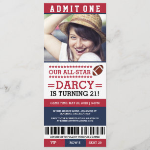 Football Ticket Birthday Invites