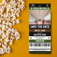 Football Ticket Sport Themed Unique Save The Date