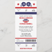 Football Ticket Wedding Invitation