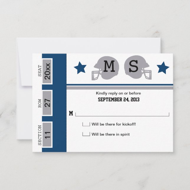 Football Ticket Wedding RSVP (Front)