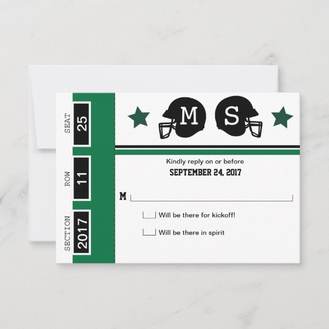 Football Ticket Wedding RSVP (Front)