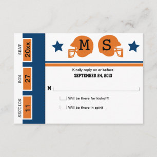 Football Ticket Wedding RSVP Card