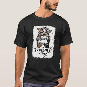 Football Titi Vintage Leopard Messy Bun Bleached T-Shirt