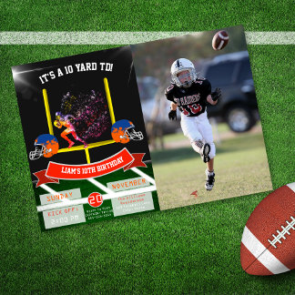 Football Touch Down Photo Kid's Birthday Invitation