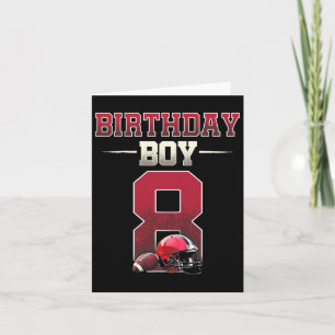 Football Touchdown 8th Birthday 8 Year Old Ready T Card