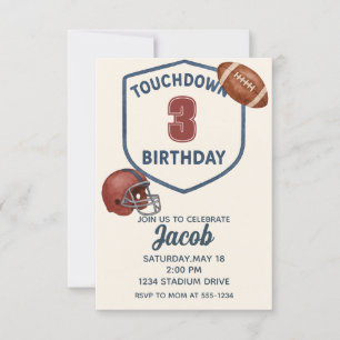 Football Touchdown Sports Boy Birthday Party Invitation
