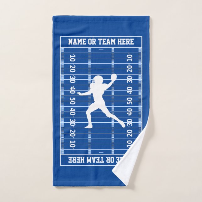 Football Towel Your Team and Background Color (Hand Towel)