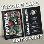 Football Trading Card, Football Player Card Silver<br><div class="desc">Celebrate your star player with our Silver Edition Custom Football Trading Card! Fully customisable with a photo,  stats,  and achievements,  this sleek card is perfect for team gifts,  award ceremonies,  or personal memorabilia. 

 LINK TO GROUP: https://www.photodigistudio.com/zazzle-products/football-grunge-trading-card-template</div>