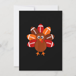 Football Turkey Balls Thanksgiving Shirt Boys Kids Invitation