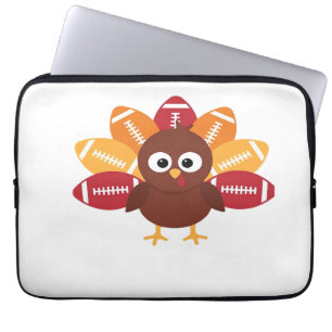 Football Turkey Funny Thanksgiving Oversized T-Shi Laptop Sleeve