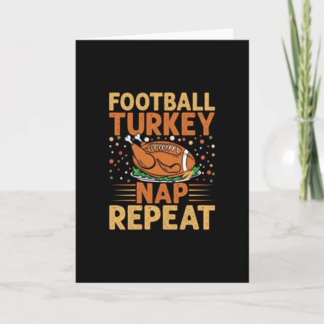 Football Turkey Nap Repeat Card (Front)