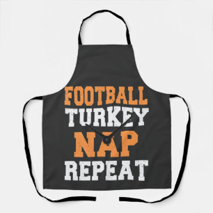 Football Turkey Nap Repeat Thanksgiving Apron