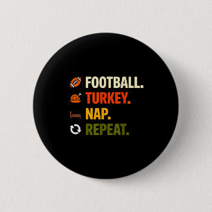 Football Turkey Thanksgiving For Kids Boys Men 6 Cm Round Badge
