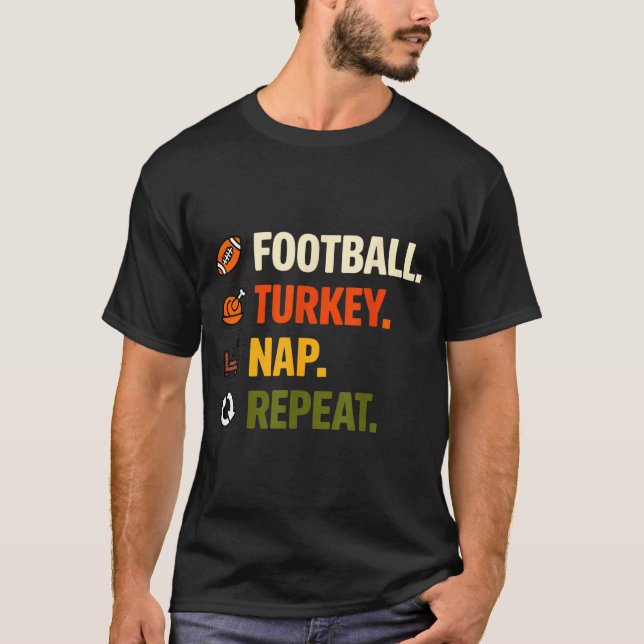 Football Turkey Thanksgiving For Kids Boys Men  T-Shirt (Front)