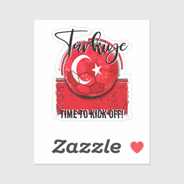 Football Türkiye Flag, Retro Turkish Soccer (Sheet)