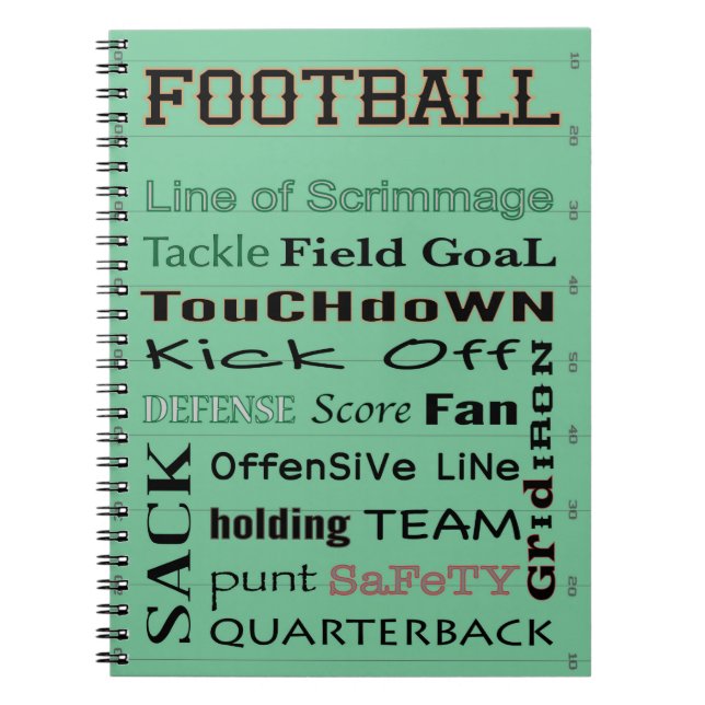 FOOTBALL typography Notebook (Front)
