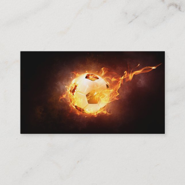 Football under Fire, Ball, Soccer Business Card (Front)