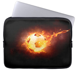 Football under Fire, Ball, Soccer Laptop Sleeve