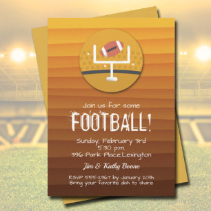 Football Uprights Bowl Party Invitations