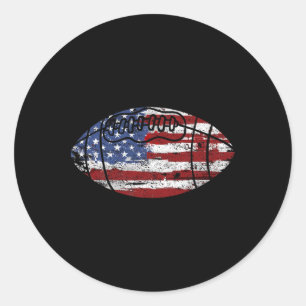 Football Usa American Flag Vintage Gift  Classic Round Sticker