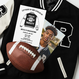 Football Varsity Jacket Graduation Party Invitation