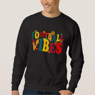 Football Vibes Groovy Retro Vintage Fall Autumn 70 Sweatshirt