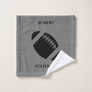Football wash towel, personalised name. cloth