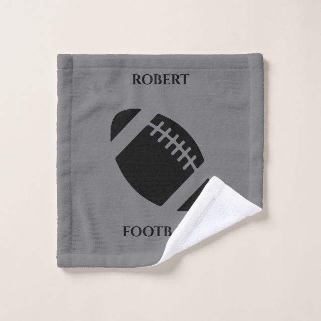 Football wash towel, personalised name. wash cloth (Wash Cloth)