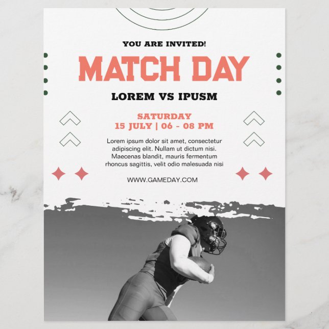 Football Watch Party Invitation Football Game Day  Flyer (Front)