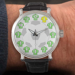 Football Watch - with Green Striped Shirts