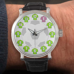 Football Watch - with Green & Yellow Strip