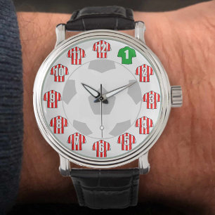 Football Watch - with Red Striped Shirts