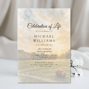 Football Watercolor Celebration of Life Invitation