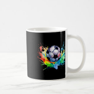 Football Watercolor Soccer Ball Artsy Splash Playe Coffee Mug