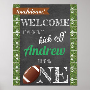Football Welcome Sign - Birthday Party Chalkboard