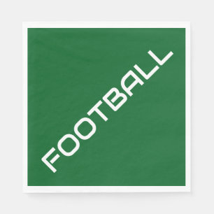 FOOTBALL White Text Forest Green Background Napkin