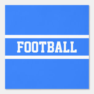 FOOTBALL White Text Racing Stripes On Bright Blue Wallpaper